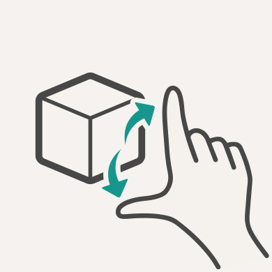 立方体のアイコンをタップしてARを起動するイメージ